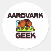 Aardvark Geek Round Stickers