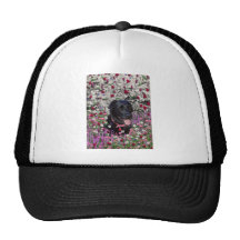 Abby in Flowers – Black Lab Dog Mesh Hats