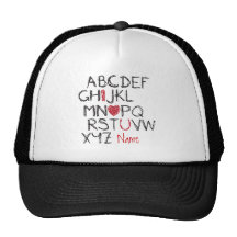 ABC I Heart You Personalised Hat