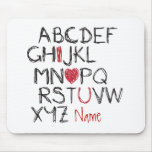 ABC I Heart You Personalised Mouse Pad