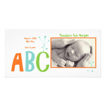 ABC Retro Baby Photo Card Template