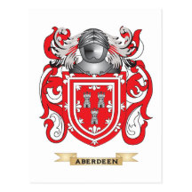 Aberdeen Coat of Arms (Family Crest) Post Cards