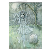 Abigail's Ghost Halloween Card Paranormal Cat