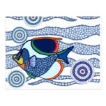 Aboriginal Dot Art Fish-01 Post Cards