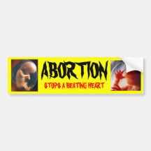 ABORTION STOPS A BEATING HEART BUMPER STICKERS