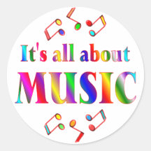 About Music Round Sticker