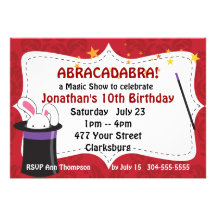 Abracadabra Magic Show Invitations