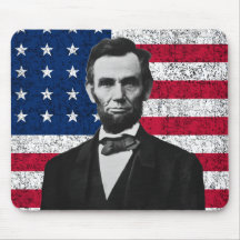 Abraham Lincoln and The American Flag Mouse Pad