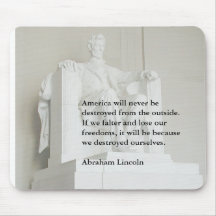 Abraham Lincoln on Foreign Threats Mousepad