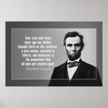 Abraham Lincoln Quote - Gettysburg Address Posters