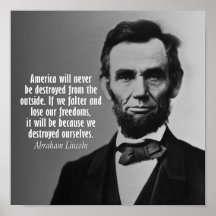 Abraham Lincoln Quote on Freedom Poster