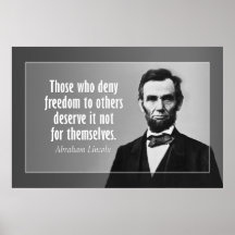 Abraham Lincoln Quote on Slavery and Freedom Poster