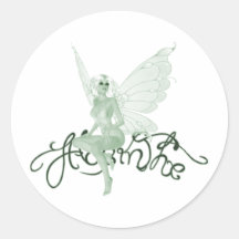 Absinthe Art Signature Green Fairy - Absinthe Round Stickers