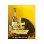 Absinthe Bourgeois and Cat Vintage Poster Art postcards