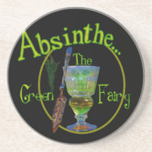 Absinthe Green Fairy Beverage Coasters