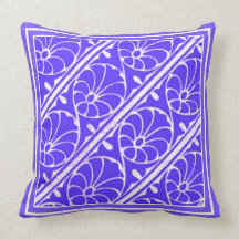 Absract Leaf Pattern Blue and White American MoJo Pillows