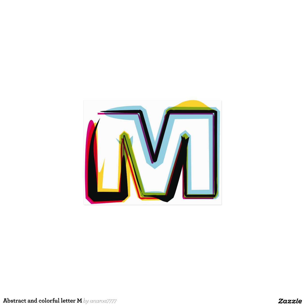 Abstract and colourful letter M  Zazzle