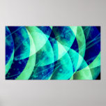 Abstract Art Blue Moons Poster