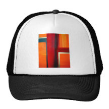 Abstract Art Color Fields Orange Red Green Gold Hats