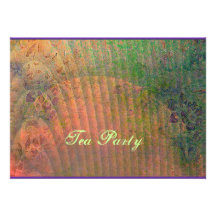 Abstract Art Design with Shell and Florals Announcements