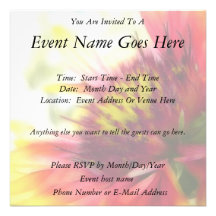 Abstract Blanket Flower Bloom Personalised Invitation