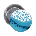 Abstract Blue Butterflies Buttons