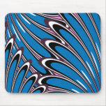 Abstract blue flowers with pink mousepad mousepads