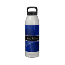 Abstract Blue Personalised H2O Bottle Water Bottles