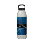 Abstract Blue Personalised H2O Bottle Reusable Water Bottle