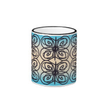 Abstract butterfly shape mug