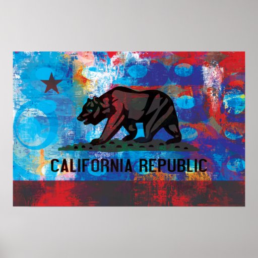 Abstract California Flag Print