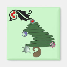 Abstract Christmas Tree Magnet
