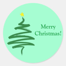 Abstract Christmas tree Round Stickers
