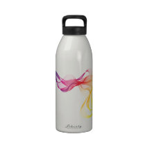 abstract colorful smoke, color waves pattern water bottles
