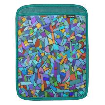 Abstract Colourful Blue Mosaic Pattern iPad Sleeve