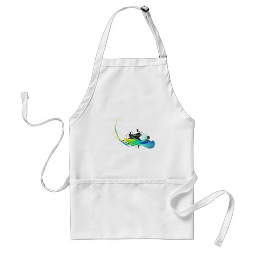 Abstract cool waters Paint Splatters Apron