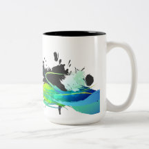 Abstract cool waters Paint Splatters Coffee Mugs