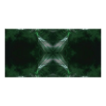 Abstract, Dark Green Fractal Pattern. Personalized Photo Card