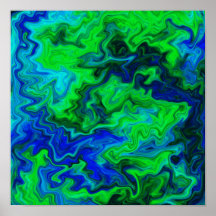Abstract Design in Blue and Green. Poster
