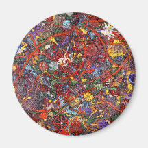 Abstract - Fabric Paint - Sanity Fridge Magnet