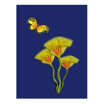 Abstract Fantasy Flowers Post Card