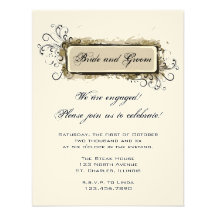 Abstract Floral Engagement Party Invitation