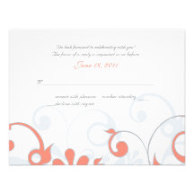 Abstract Floral Wedding Response Card Custom Announcements