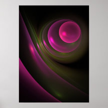 Abstract fractal wallart "Blowing Bubbles" Posters