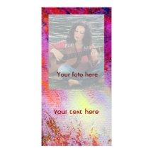 ABSTRACT GOLD SWIRLS , soft yellow pink purple red Customised Photo Card