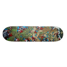Abstract Graffiti Wall Skate Board