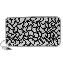 Abstract Graphic Pattern Black and White. Mini Speakers