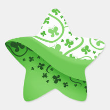 Abstract Green Butterflies Star Sticker