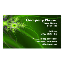 Abstract Green Fractal Business Cards