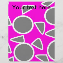 Abstract grey on pink flowers flyer